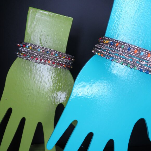 Multicolored Beaded Bangles - Picture 3 of 8